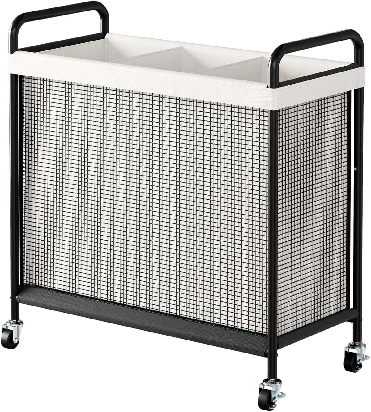 WOWLIVE Rolling Laundry Hamper 3 Section, 120L Laundry Basket with Wheels
