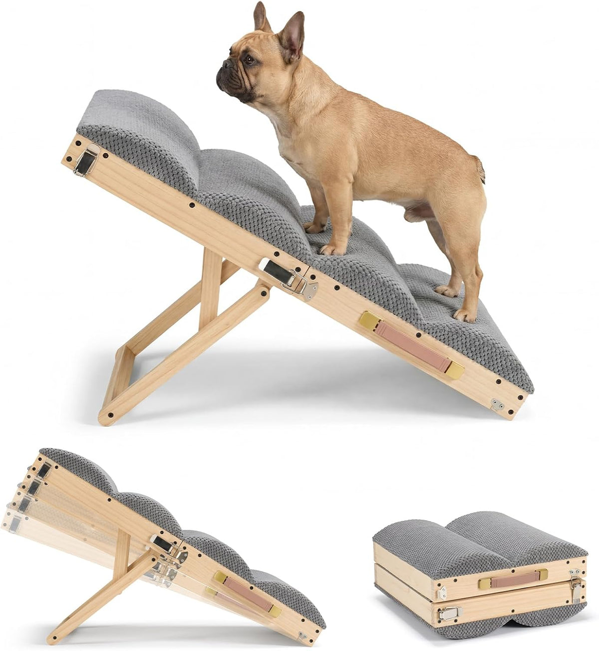 Veehoo Foldable Dog Ramp for Couch Lower Bed Small Dogs 17"W, up to 20.5" H