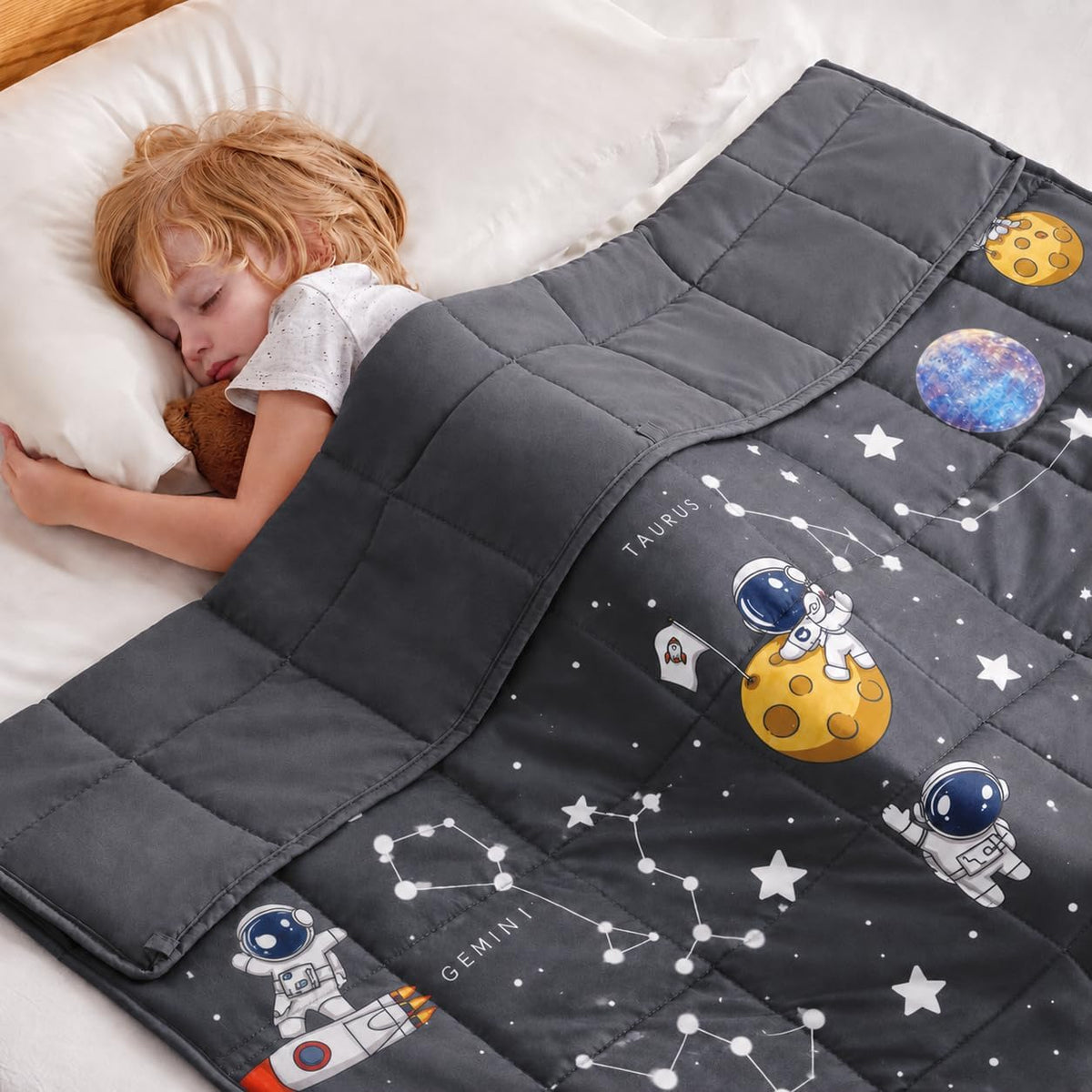 Weighted Blanket Kids 5Lbs, 36"X48", Soft Space Small Cooling Heavy Blanket