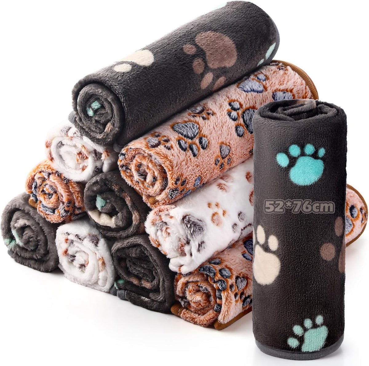 Tegeme 12 Pcs Puppy Blanket for Litter Dog Cat, 30 X 20 Inch, Gray