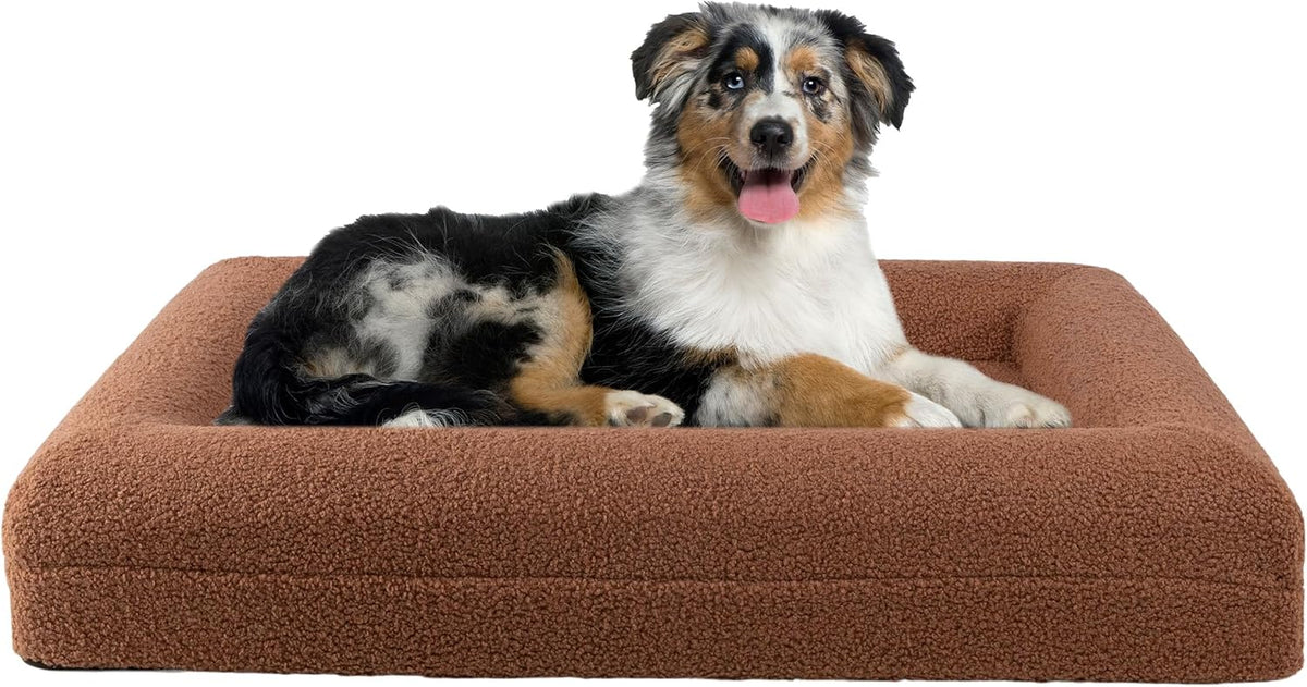 PETMAKER Memory Foam Orthopedic Dog Bed for Medium Pets, Brown, 33”X25.2”