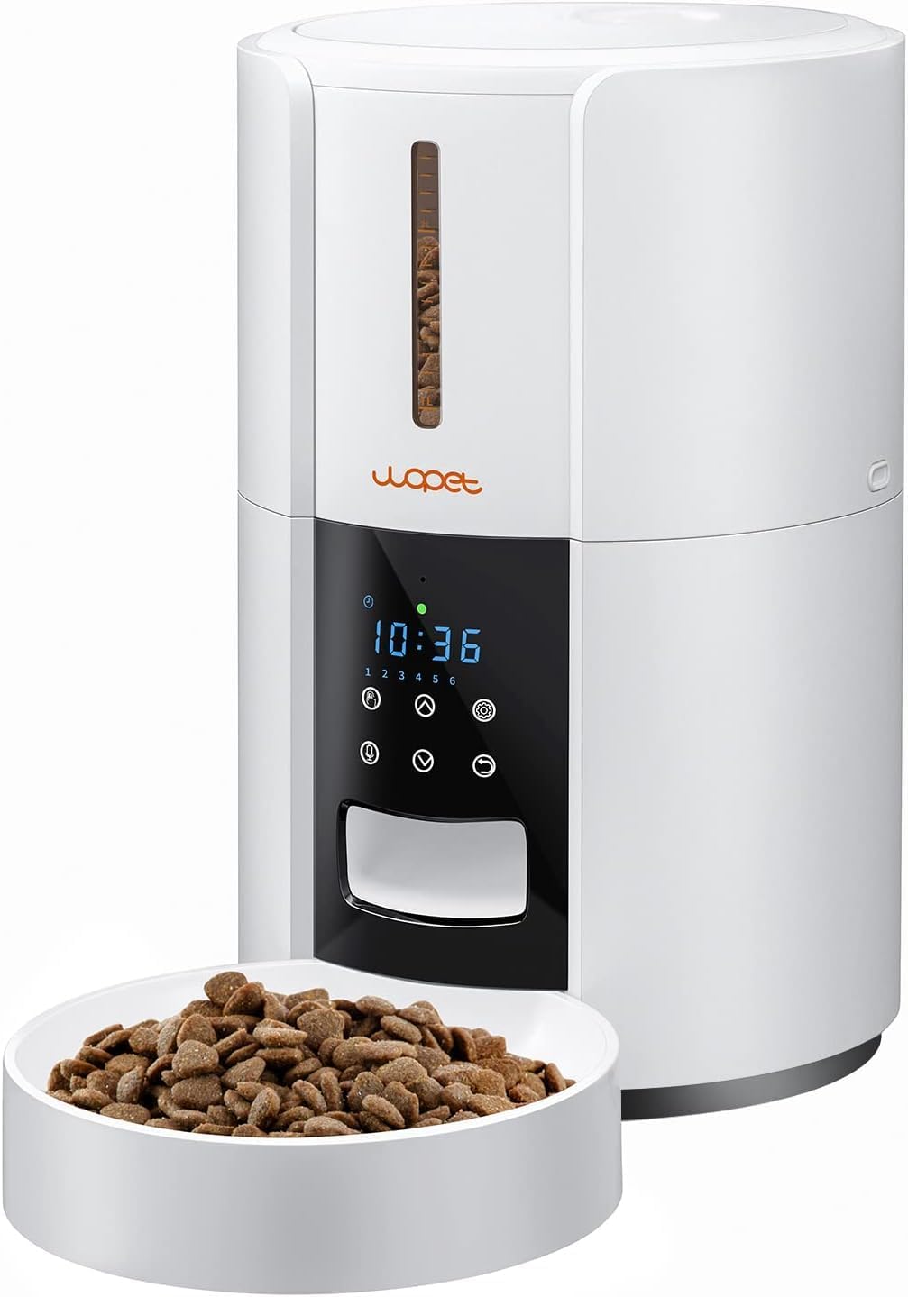 WOPET Automatic Cat Feeder, 3L Pet Dry Food Dispenser, Timed Portion Control with 6 Meals, Voice Recorder, Battery Backup