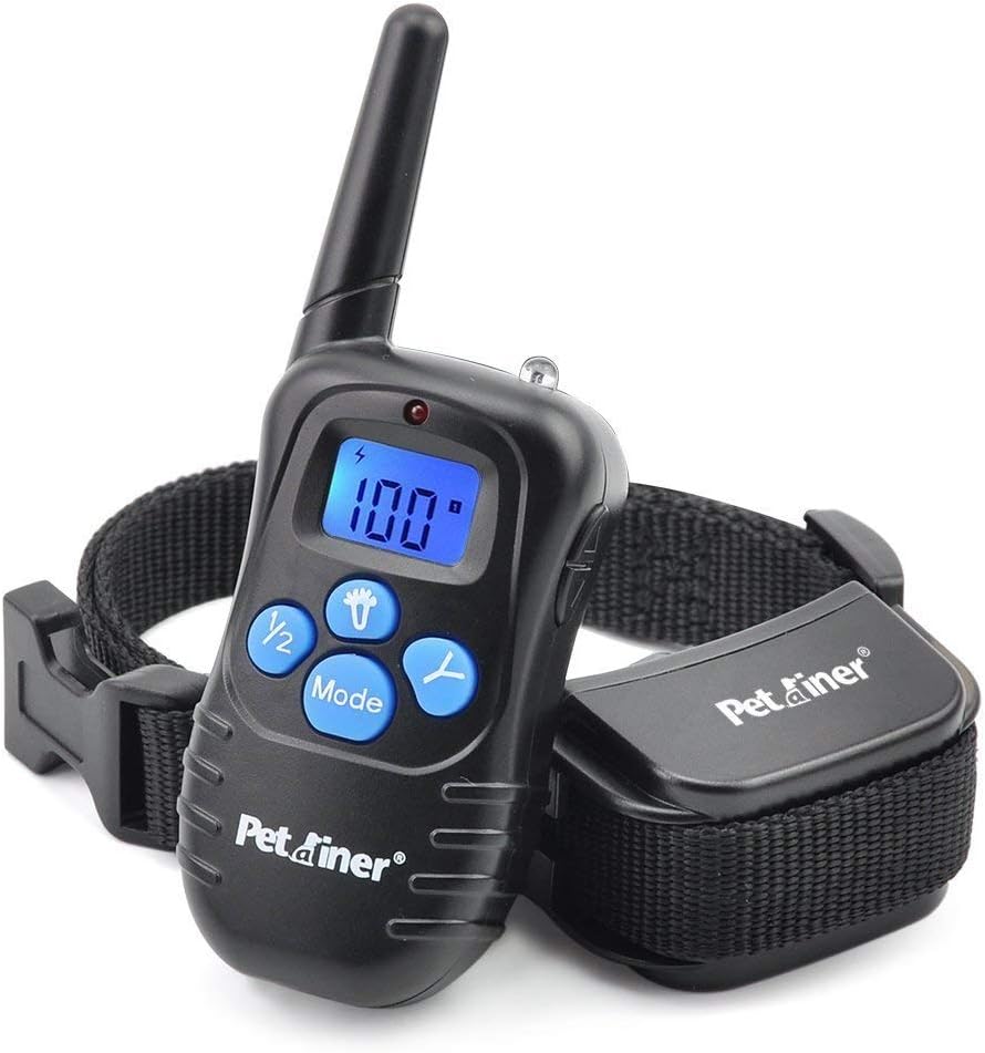 PET998DRB1 Dog Training Collar Rechargeable and Rainproof 330 Yd Remote Dog Training Collar with Beep, Vibra and Static Electronic Collar, Black