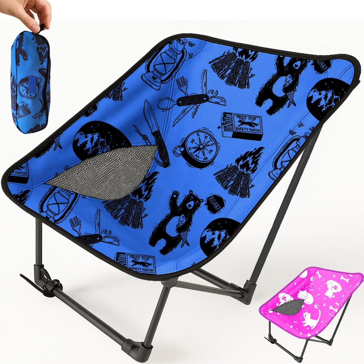 Youth and Kids Camping Chair | Ultra Lightweight, Portable and Heavy Duty | Ideal Indoor/Outdoor Kid Chair for Camping, Sports and Lawn