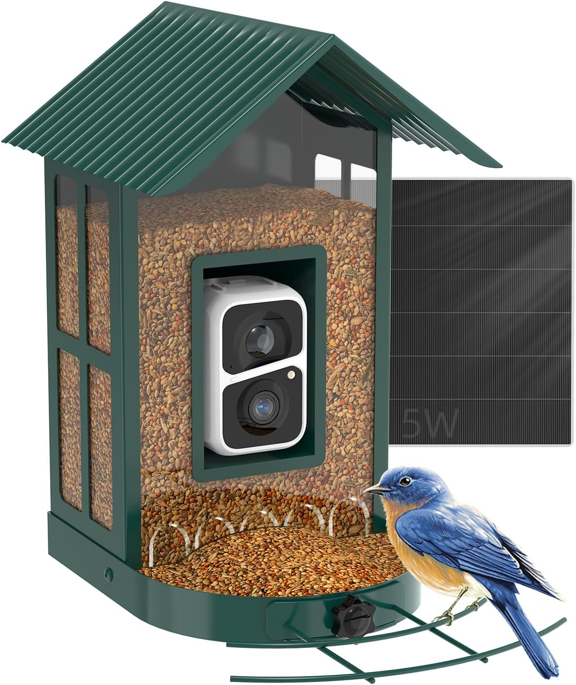 SOLIOM BF08 2K Smart Bird Feeder with Camera, Solar Powered, 2.7L