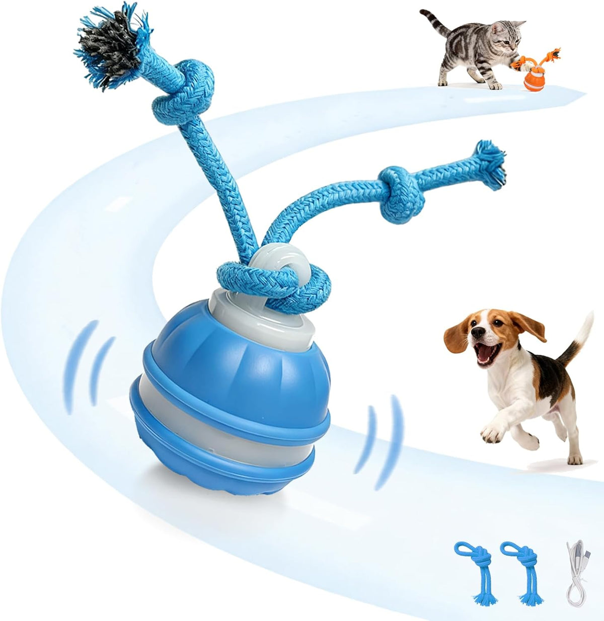 Interactive Dog Toys Dog Ball,Automatic Rolling and Bouncing Moving Dog Toy