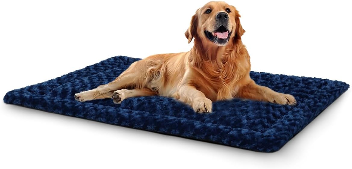 Large Size Washable Non‑Deformable Rose-Velvet Comfort Dog Crate Mat