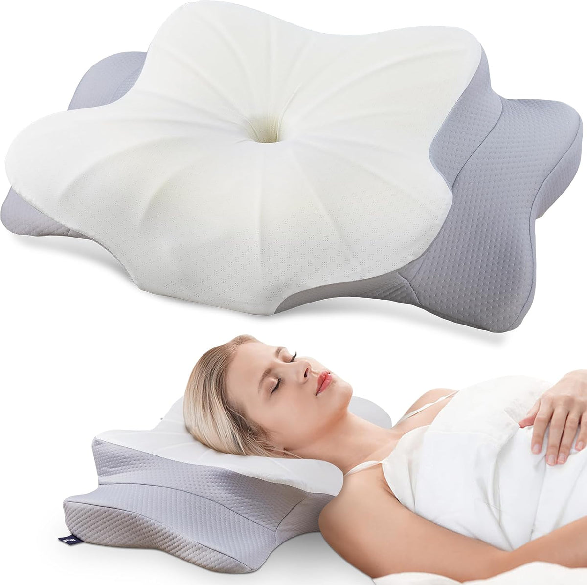 DONAMA Cervical Pillow for Neck Pain, Ergonomic Memory Foam Contour Pillow