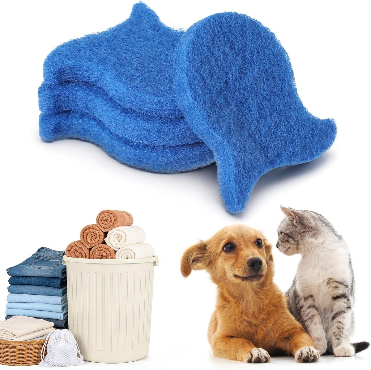 4 Pcs Pet Hair Remover Reusable Washing Machine Hair Catcher