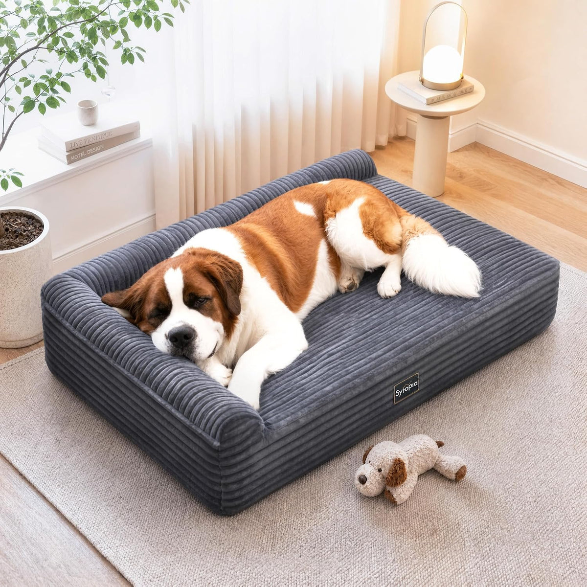 Orthopedic Dog Bed for Large Dogs, XXL Dog Bed 52 X 36 X 7 Inch, Extra Large Dog Bed with 7" Memory Foam, Waterproof Liner, Washable Cover, Durable Heavy Duty Dog Bed, Grey