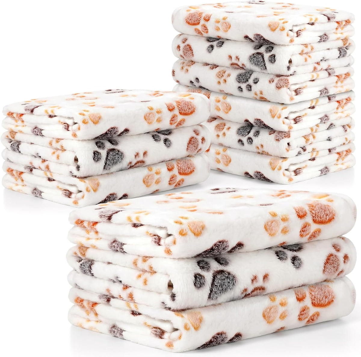 Tegeme 12 Pcs Puppy Blanket for Litter Dog Cat, 41 X 30 Inch Gray