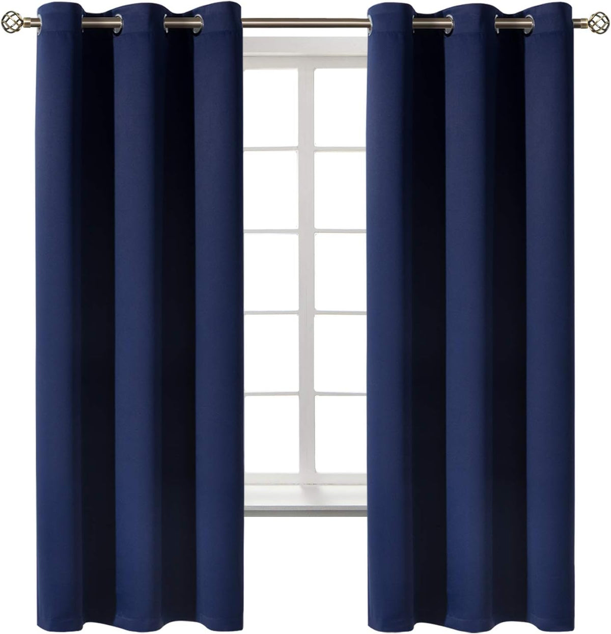 Bgment Navy Blue Blackout Curtains for Bedroom 63 Inch Long - 2 Panels