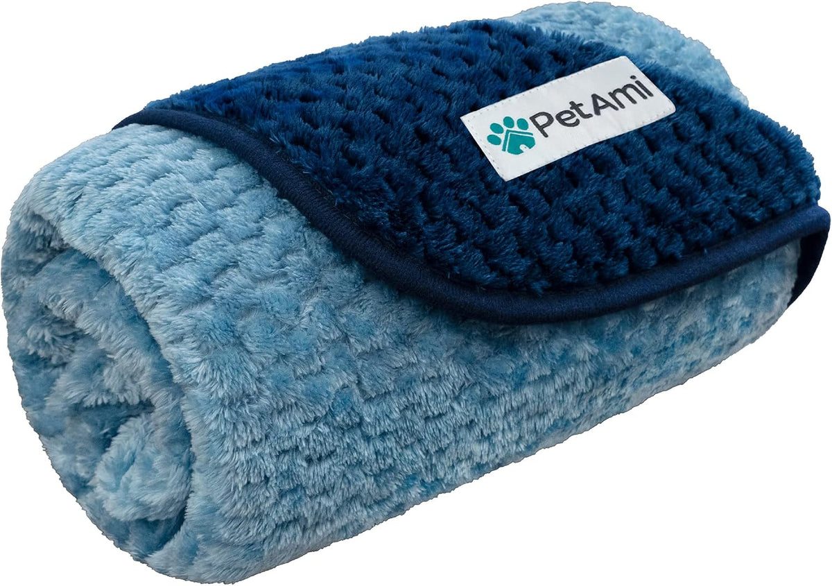 Petami Waterproof Dog Blanket for Couch Bed Pet Cover, 40X60, Navy Blue