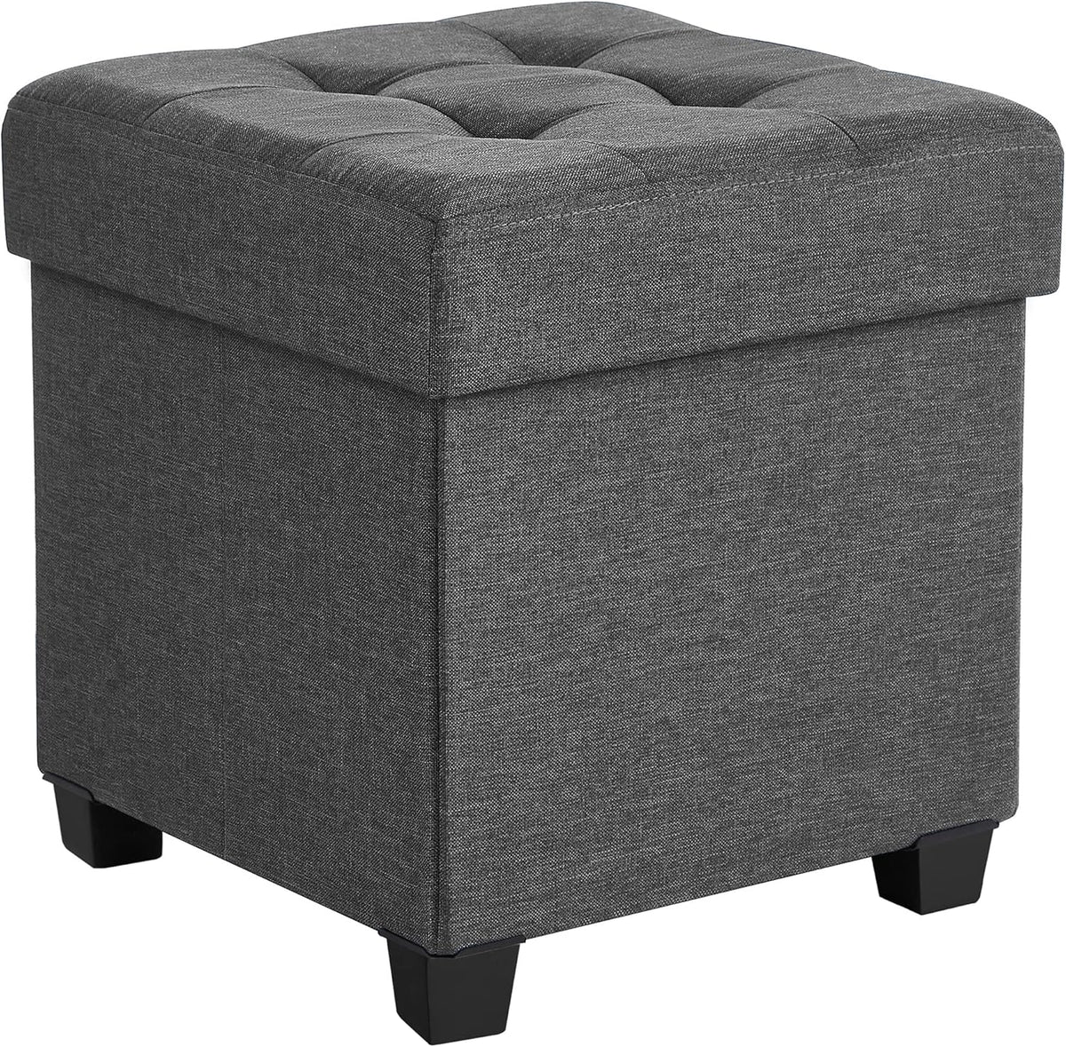 SONGMICS Storage Ottoman, Small Foot Rest, 15 X 15 X 15.7 Inches