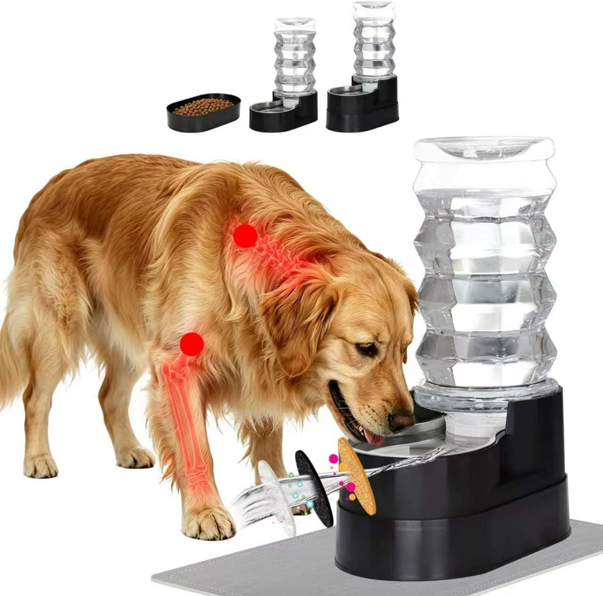 RIZZARI 8L Elevated Dog Water Dispenser: Gravity Waterer for Large Dogs