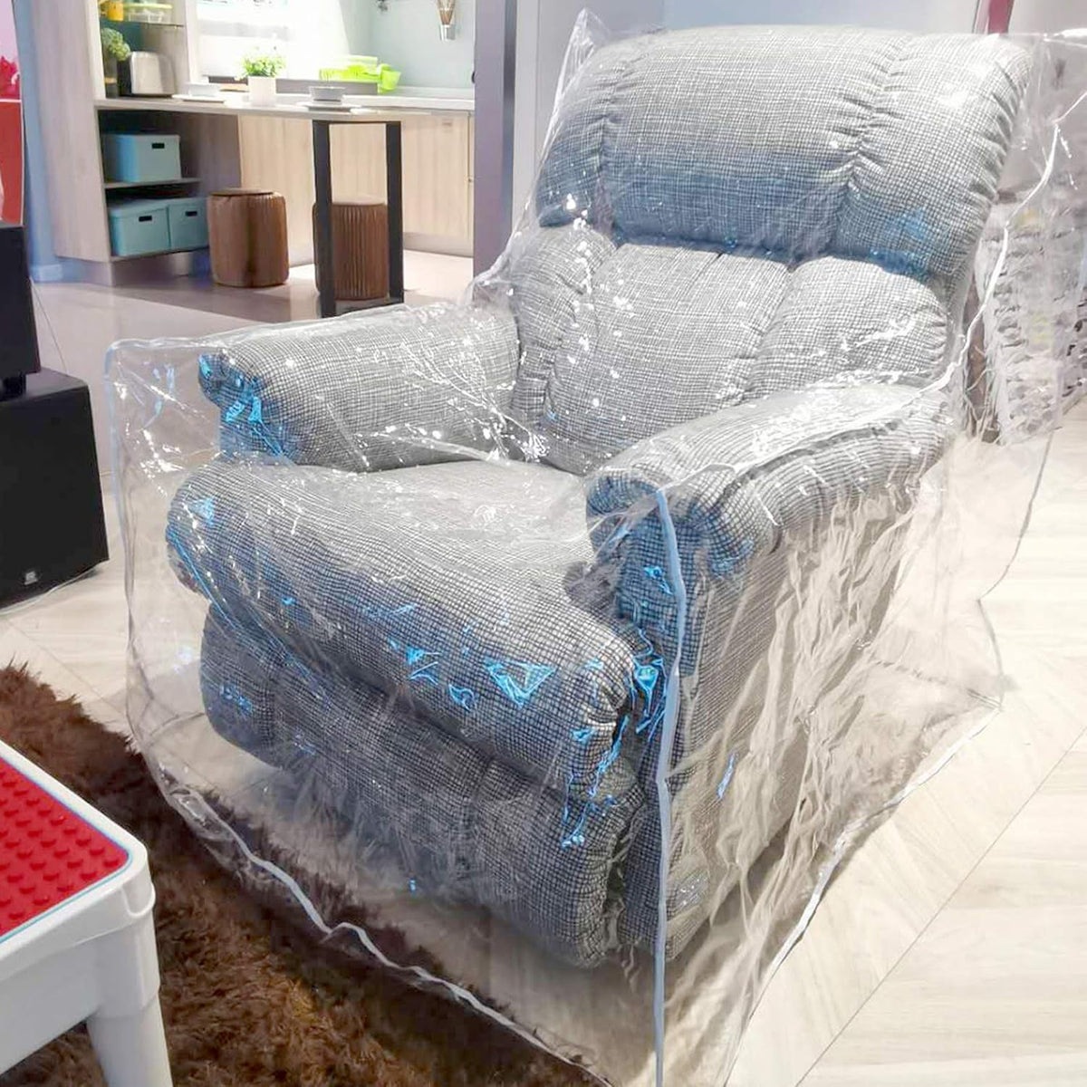 Wokire Heavy Duty Plastic Recliner Cover Pets | Cat Dog Scratching Protector Clear Vinyl Waterproof Sofa/Couch Covers,Furniture Living Room Chairs for Storage and Moving 36" W - Armchair(1 Pack)