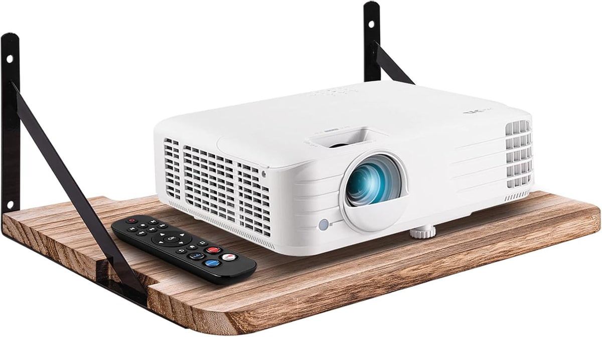 Projector Shelf,16.2" X 11"(L*W),Router Wall Mount Floating Shelf,Projector Mount Rack Holder,Modem Cable Box for Xbox Series PS5 PS4 Wood SS1