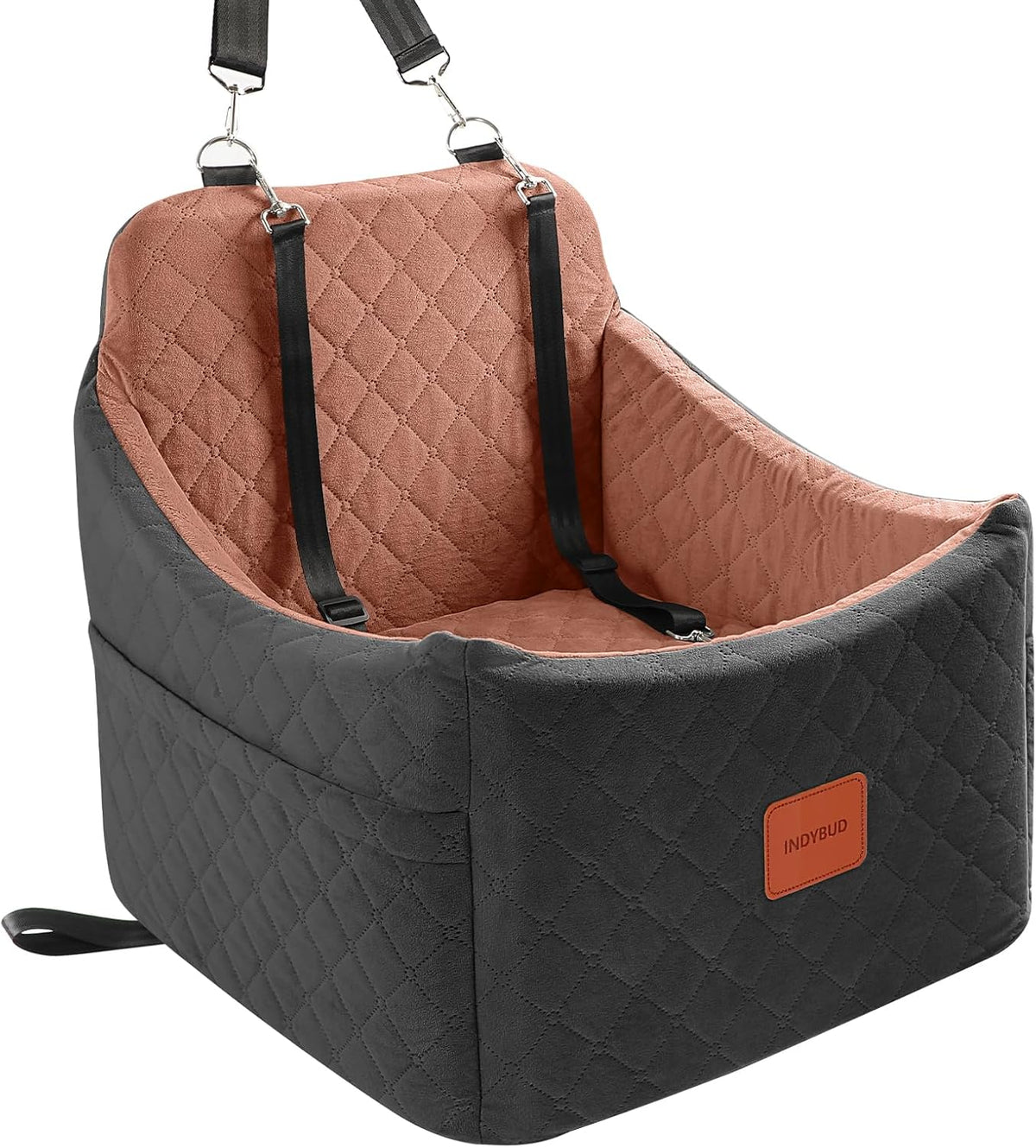 Dog Car Seat for Small Dogs up to 25 Lbs with 6-Inch Memory Foam Cushion
