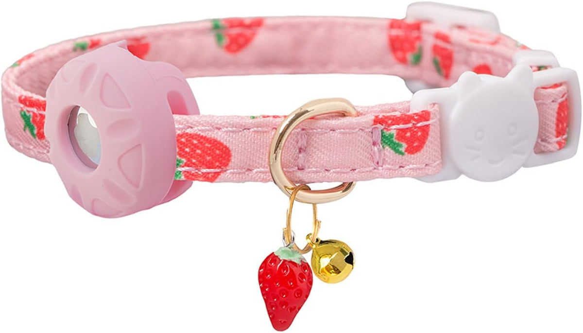 Breakaway Cat Collar with Airtag Holder,Kitten Collar with Bell
