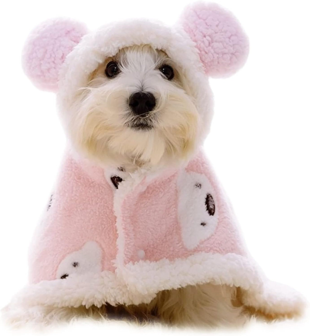 Size Small to Large, Dog Winter Coat with Hat, Kitten Thicken Cloak Blanket, Pets Nightgown for Small Medium Dogs Brown Large