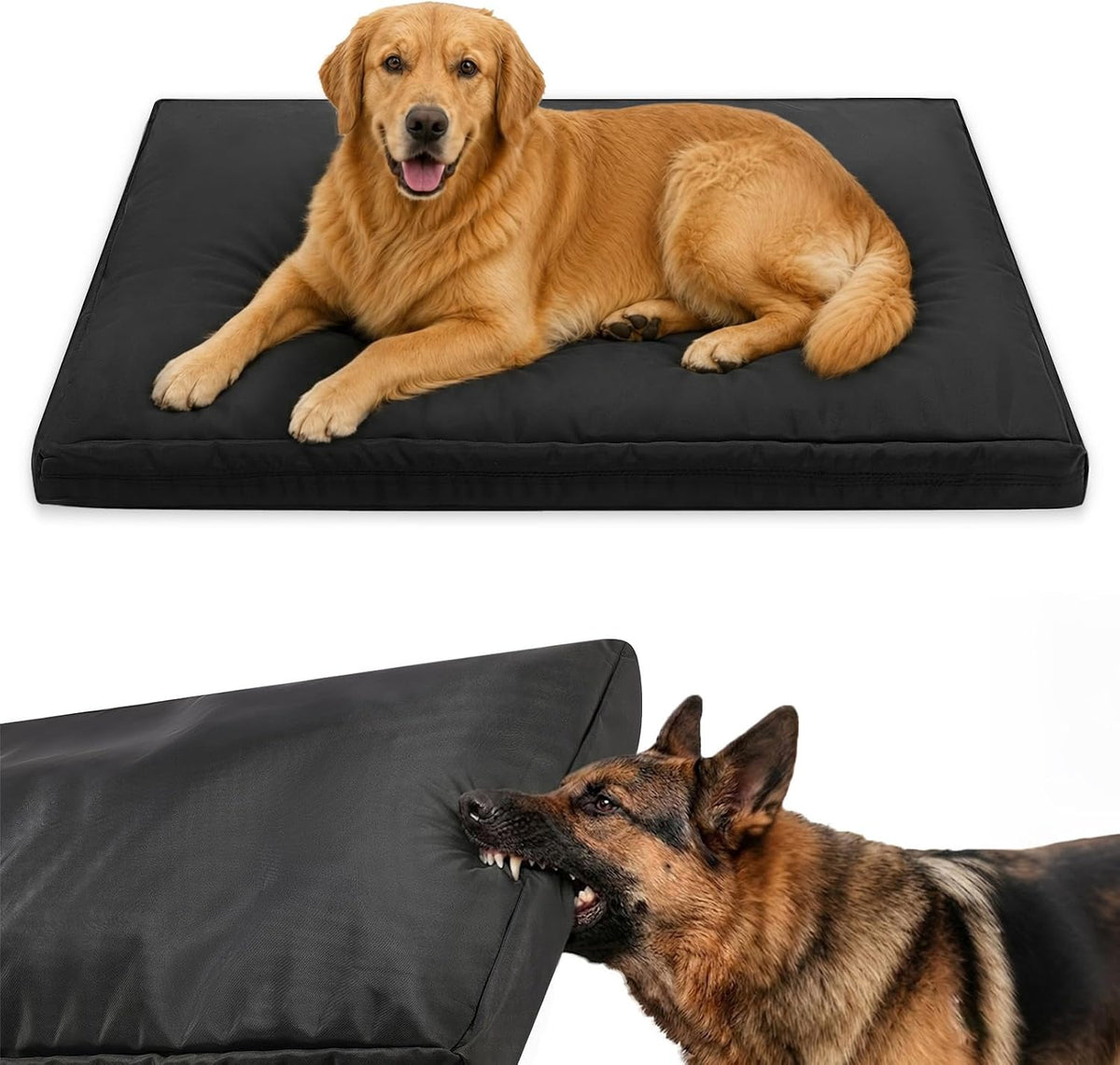 Indestructible Dog Bed - Chew Proof Dog Bed with Waterproof Inner Liner for Aggressive Chewers, Chew Resistant Pet Pad with Washable Removable Cover & Hidden Zipper for Crate Patio, 28*41*4In