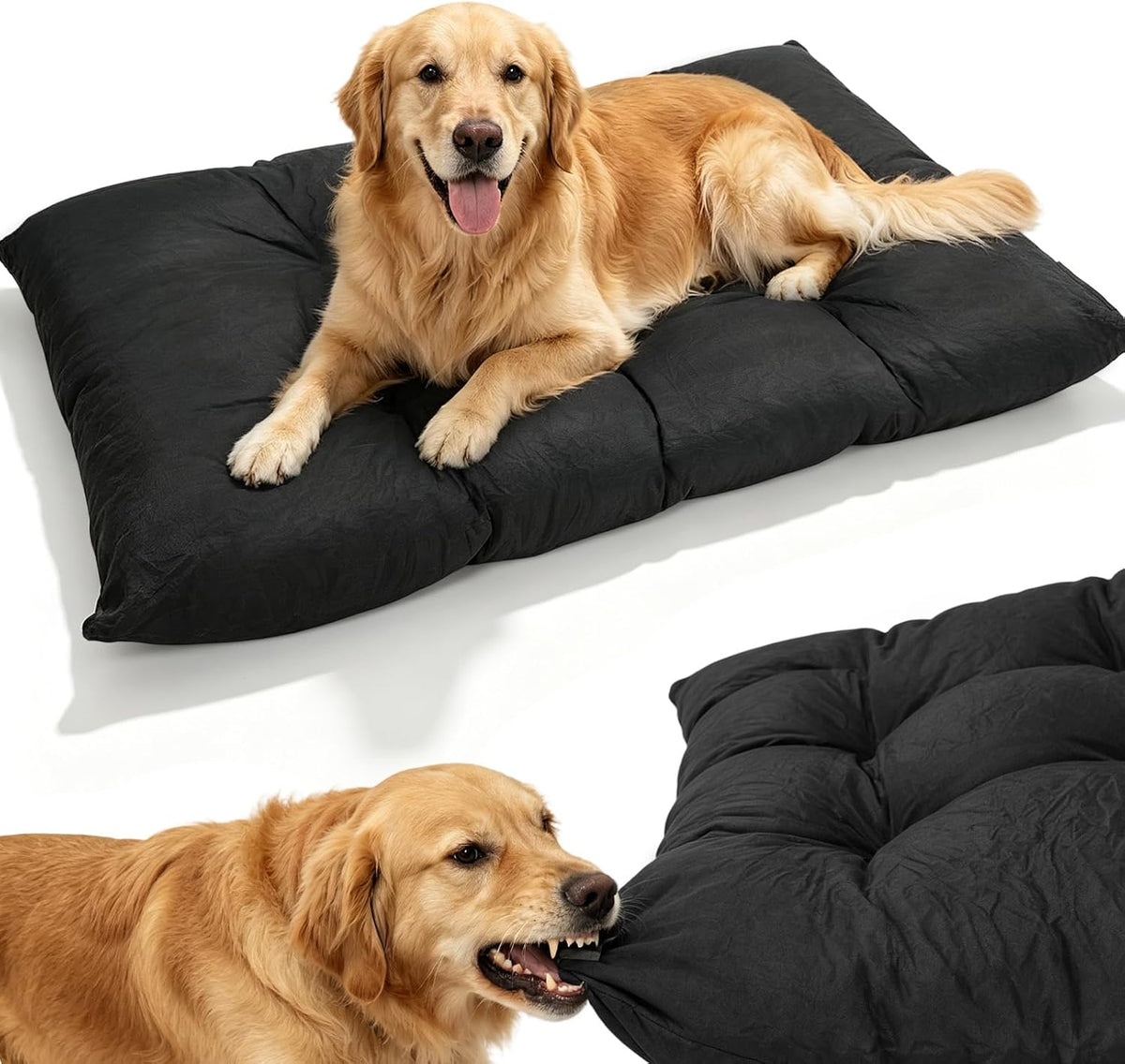 41 Inch Indestructible Chew Proof Dog Bed for Large Sized Dogs, Aggressive Chewers, Durable Waterproof Dog Crate Pad for Kennel 41“X26.4”