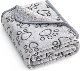 Stuffed® Premium Soft Dog Blanket Washable, 40"X32" Cat Blanket for Indoor Cats Large Medium Small Dog Puppy Essentials (Grey)