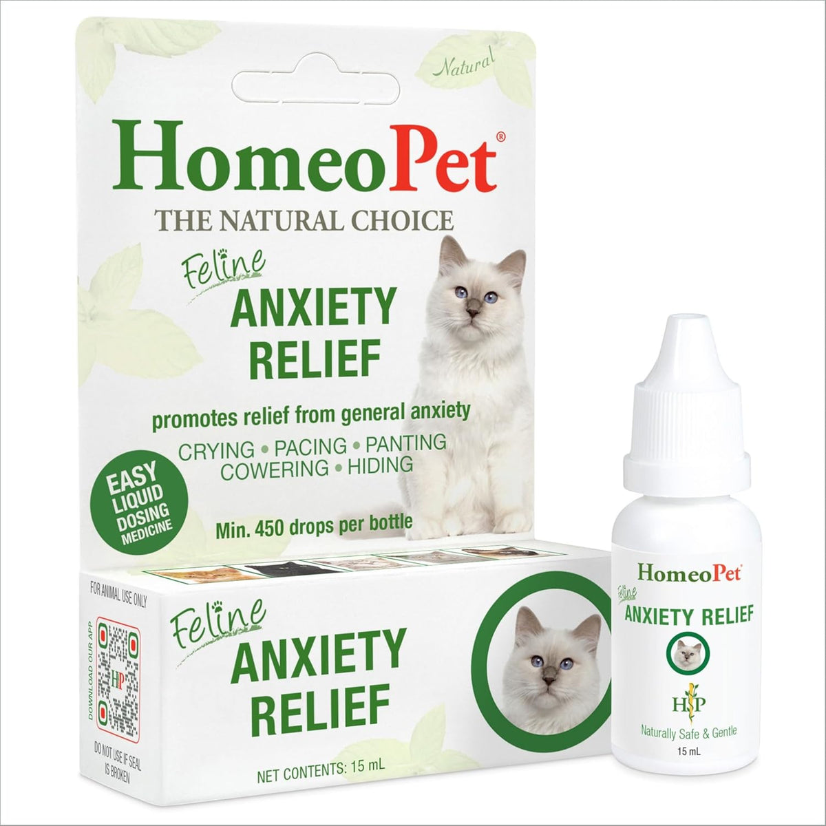 Homeopet Feline Anxiety Relief, Supplement for Cats, 15 Milliliters