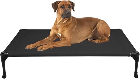 Veehoo Outdoor Elevated Dog Bed with Waterproof Bolster Cushion, Cooling