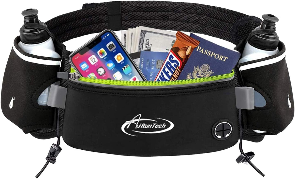 Airuntech Hydration Running Belt with Water Bottle, Running Fanny Pack for Phone and Wallet Holder, Running Bag Runners Essentials Accessories Marathon Triathlon Walking Jogging Gear Gift