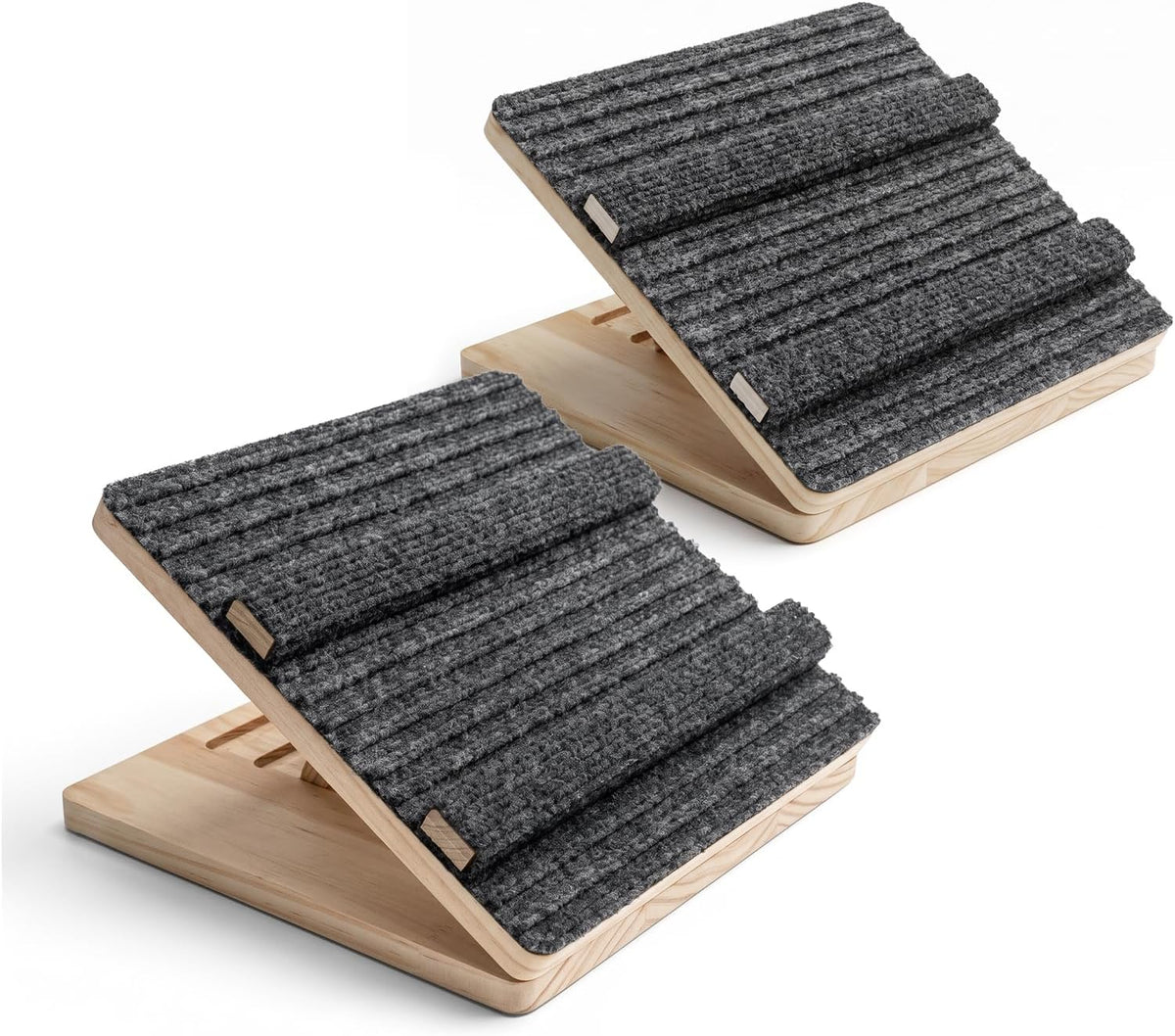 2 Pack Adjustable Wooden Dog Ramp for Stairs, Small & Senior Dogs