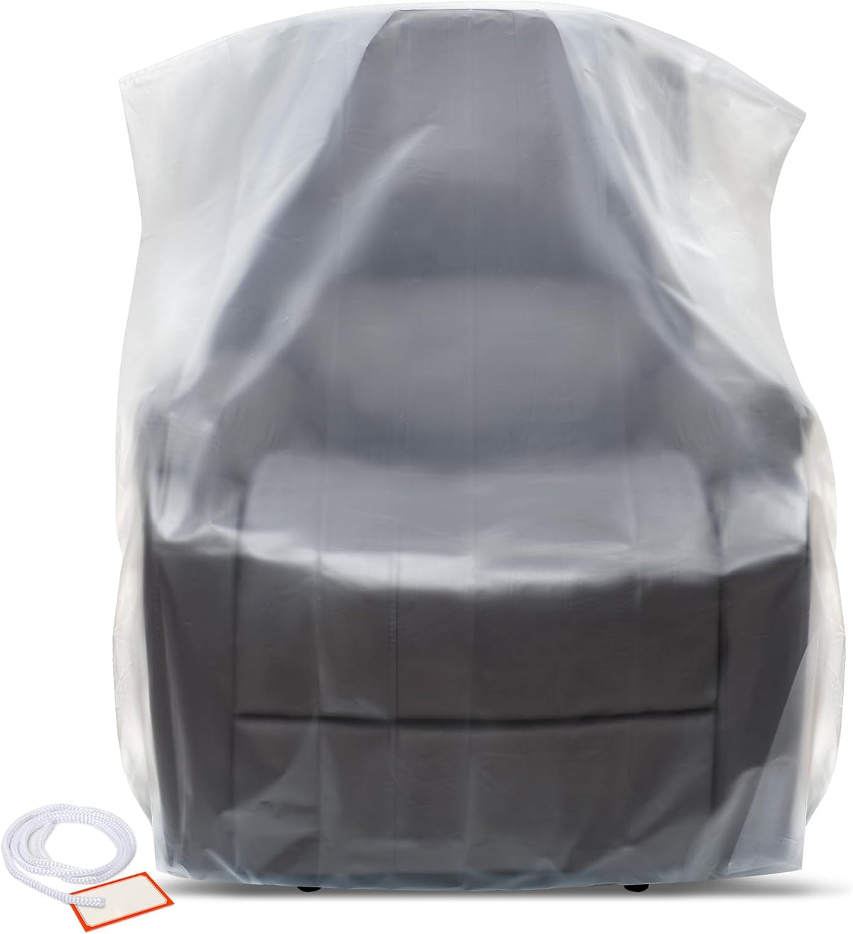 Plastic Furniture Covers for Moving Storage - Heavy-Duty Chair Cover Protectors, Waterproof & Dustproof Clear Moving Bags for Armchair or Recliner - Extra Large Bag Open Size 64 X 42 X 34 Inch