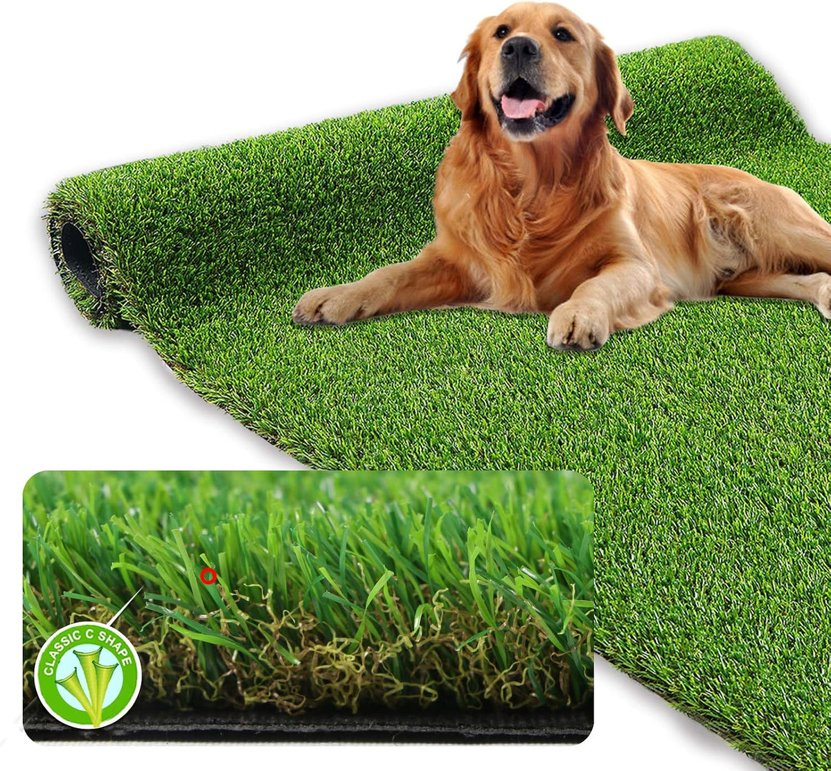 XLX TURF Artificial Grass Tiles Interlocking Outdoor Turf 12"X12" 9 Pack