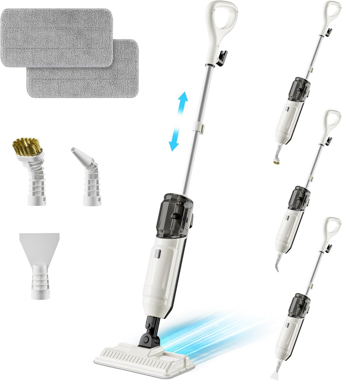 Steam Mop Cleaner 260°F Steam in 15S, 16.9Oz Tank Hardwood and Tile