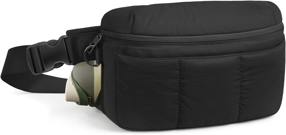 TOPEAST 3.5L Fanny Pack for Women Black Waist Pack with Water Bottle Holder