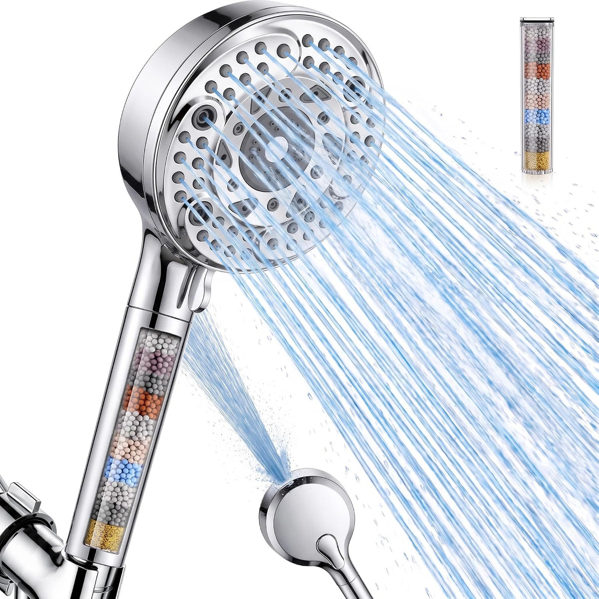 Suncleanse High Pressure Filtered Handheld Shower Head, Chrome, 1 Filter