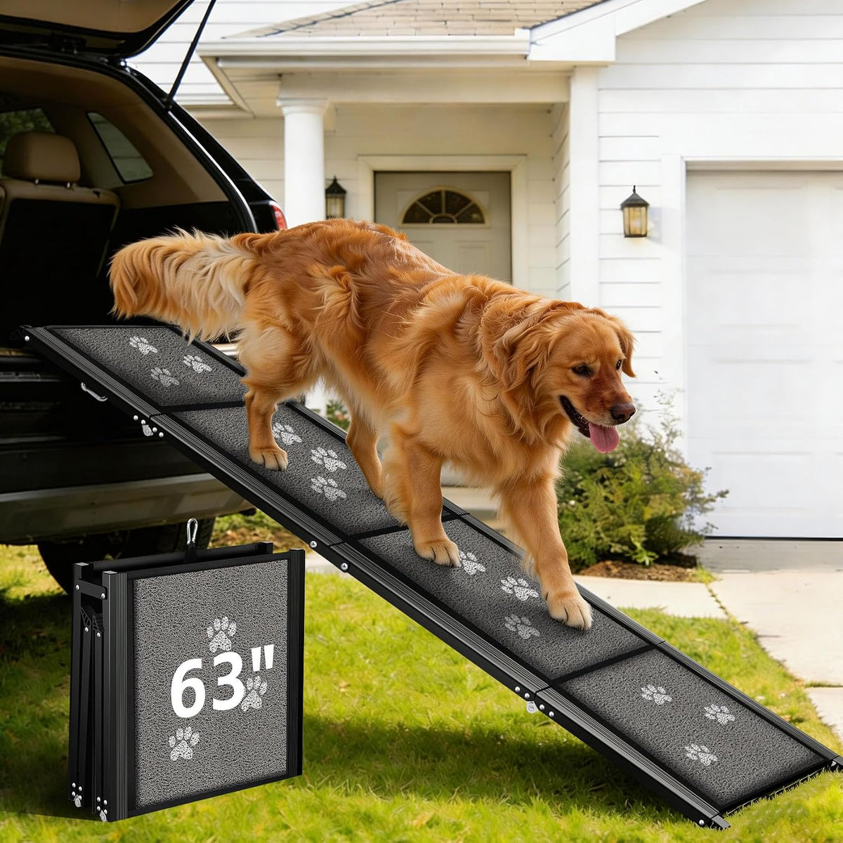 Dog Ramp for Car 63" L × 17" W, Pet Ramp for Truck Foldable