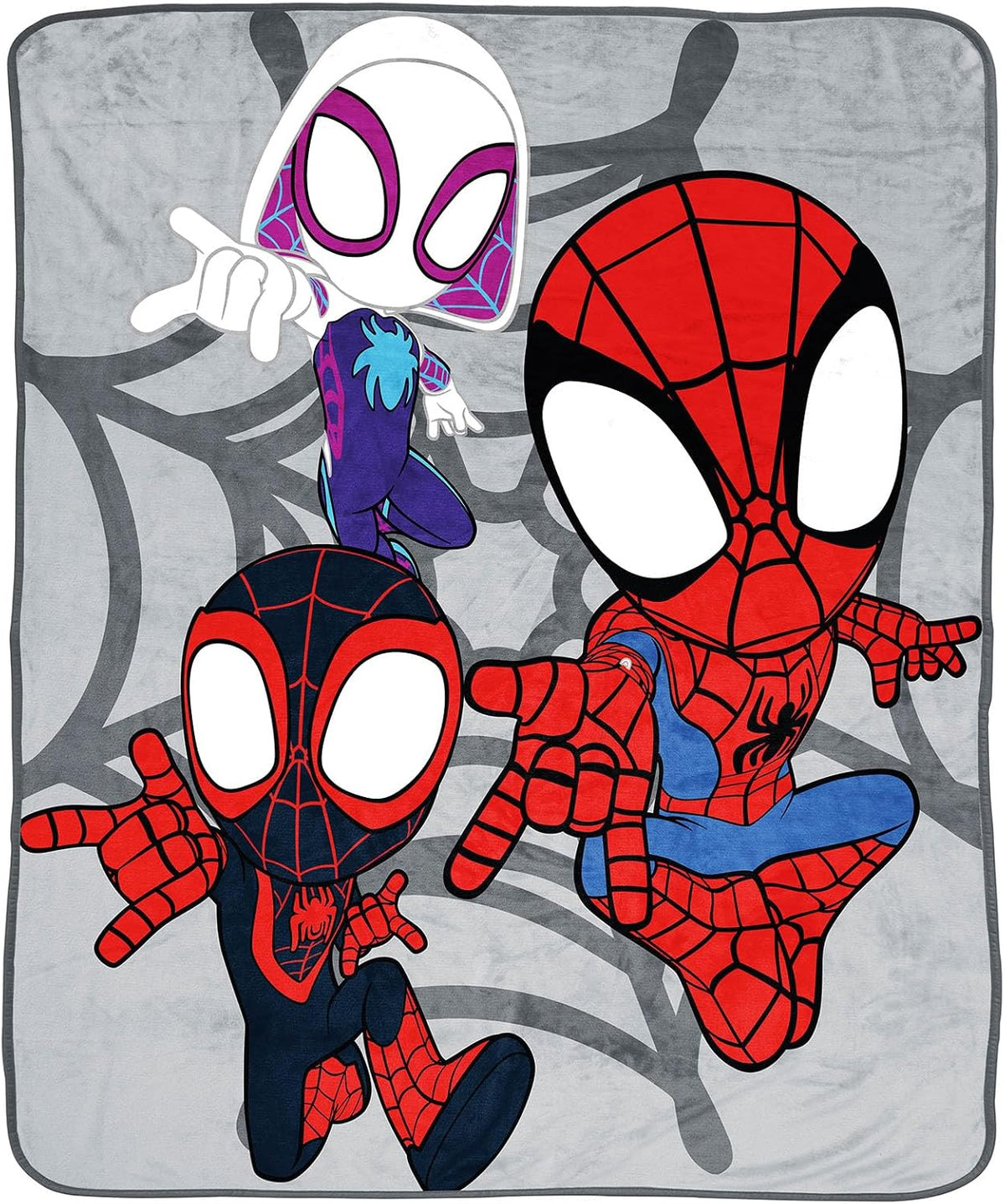 Jay Franco Spidey & His Amazing Friends Plush Throw Blanket - Measures 50 X 60 Inches - Kids Super Soft Fleece Bedding Features Ghost Spider Gwen & Miles Morales