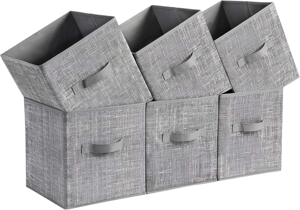 SONGMICS Storage Cubes, Set of 6, 11-Inch Foldable Closet Organizers
