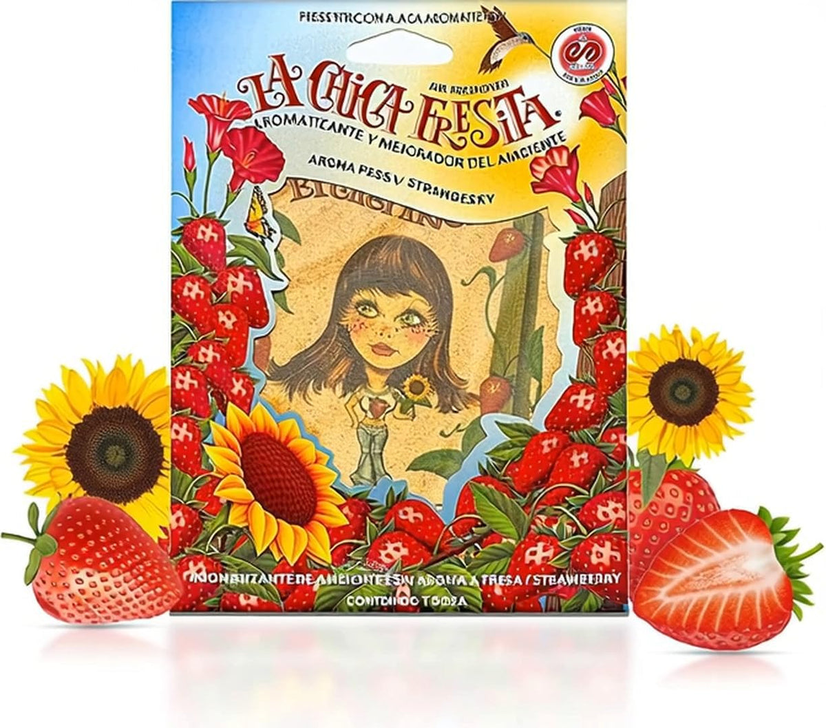 4 Pc Strawberry La Chica Fresita Air Fresheners Aromatizante Fresa