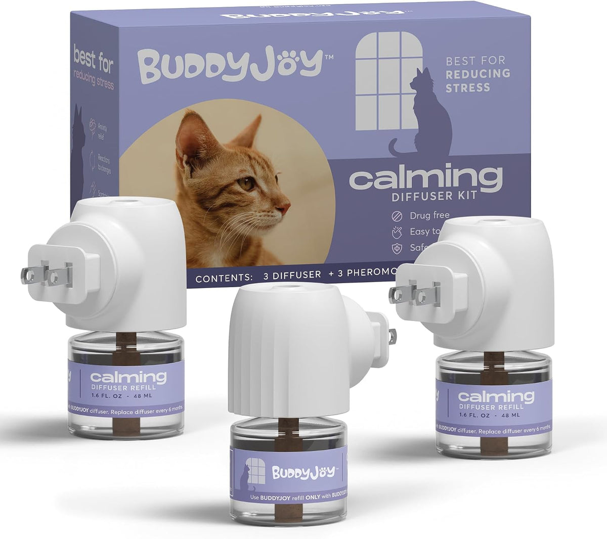 Comfort Zone Cat Calming Diffuser Refill, 6 Pack of 30-Day Refills
