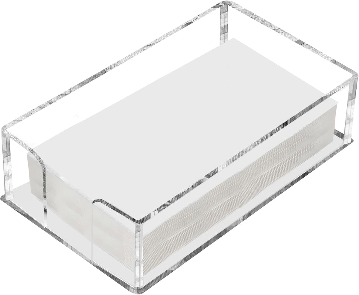 Fengzhe Clear Acrylic Guest Towel Holder, Napkin Holder Tray for Bathroom