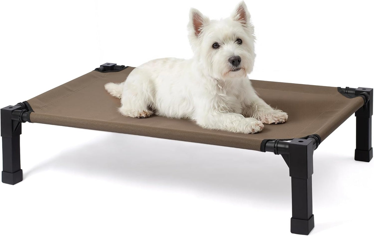 Niubya Elevated Outdoor Dog Bed, Raised Dog Bed with Steel Framed 35In