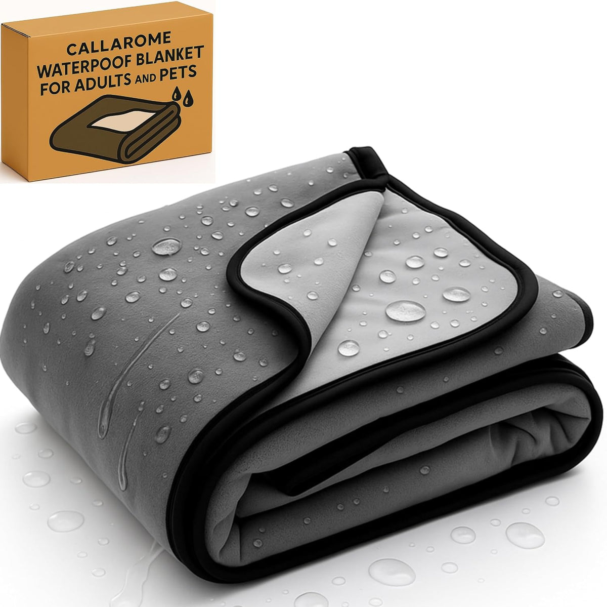 Callarome Waterproof Blanket for Bed & Couch Protection, Grey, 80"X90"
