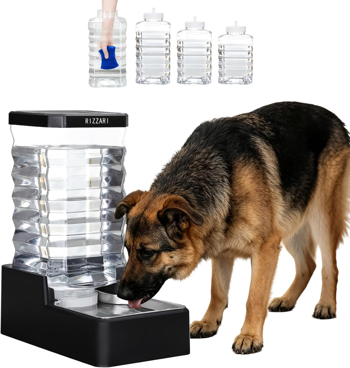 10L Gravity Dog Waterer Dispenser: Wide Mouth Multi Pet Waterer