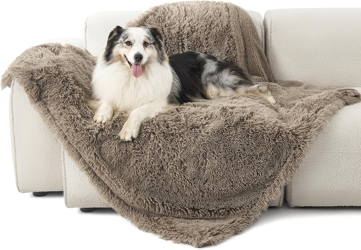 Bedsure Waterproof Dog Blankets for Large Dogs, Fluffy Faux Fur, 50×60"