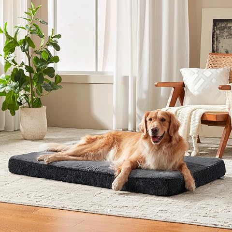 Orthopedic Dog Bed for Large Dog, Waterproof Washable Pet Bed for Crate