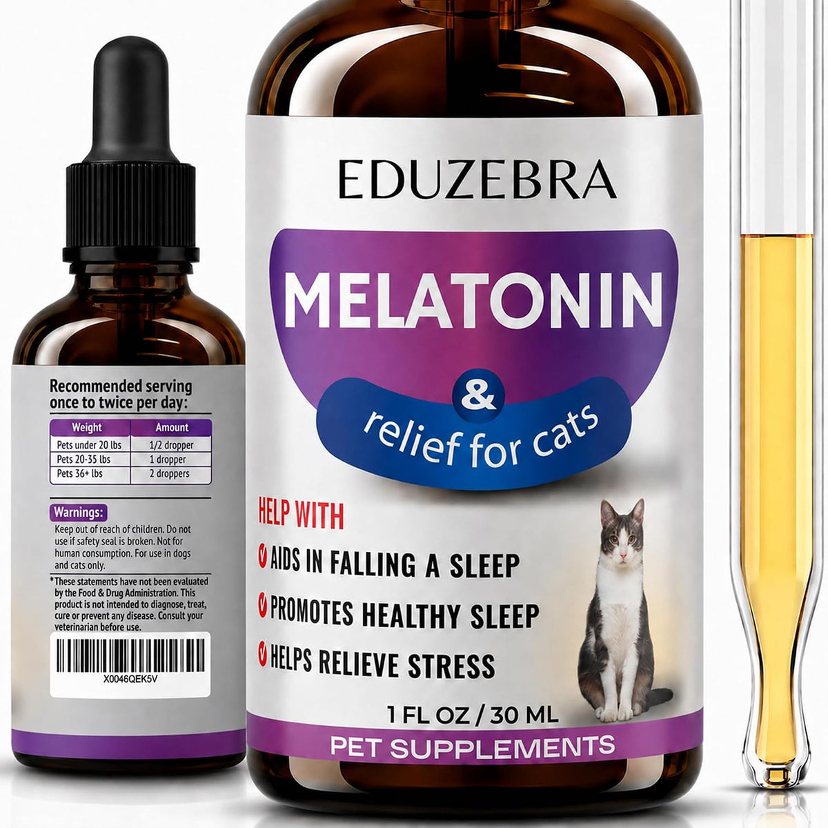 Cat Melatonin for Sleep Aid, Cat Sedative for Grooming, Cat Calming Treats
