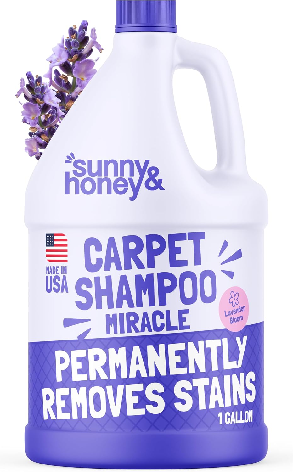 Sunny & Honey Carpet Cleaner Shampoo Solution for Machines, 1 Gal Lavender