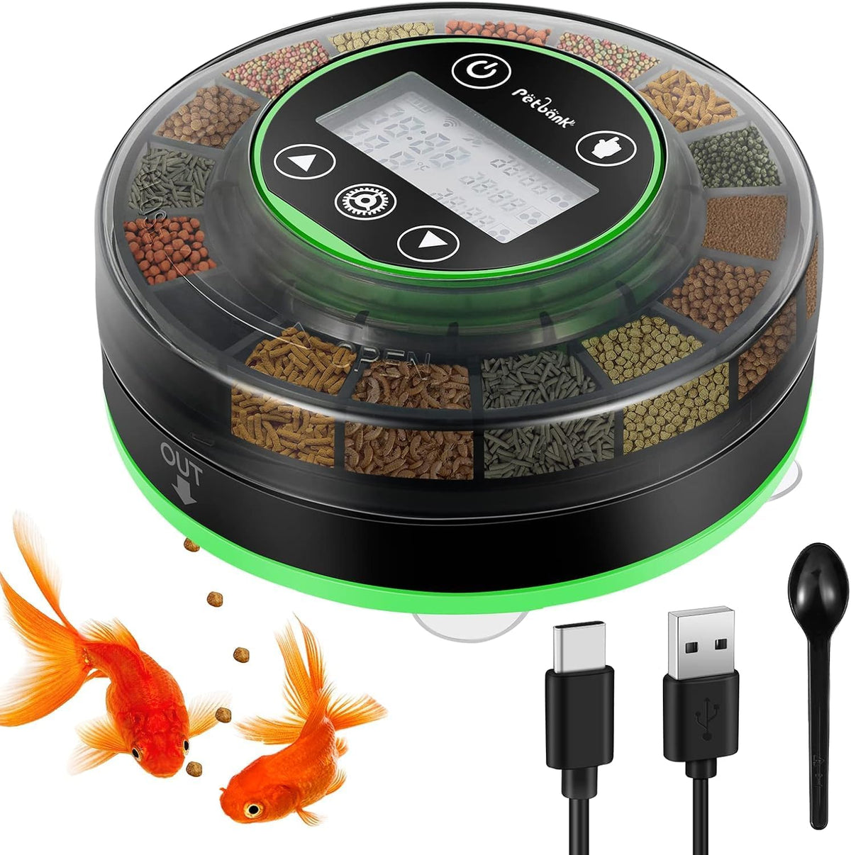 Automatic Fish Feeder for Aquarium Portion Control & Moisture-Proof